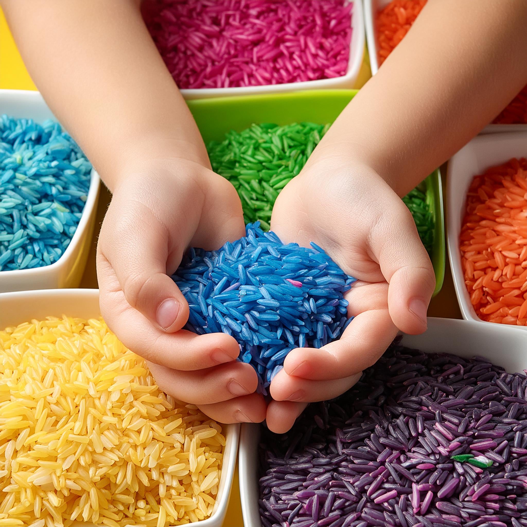 Unleash the Benefits of Sensory Coloured Rice in Sensory Play